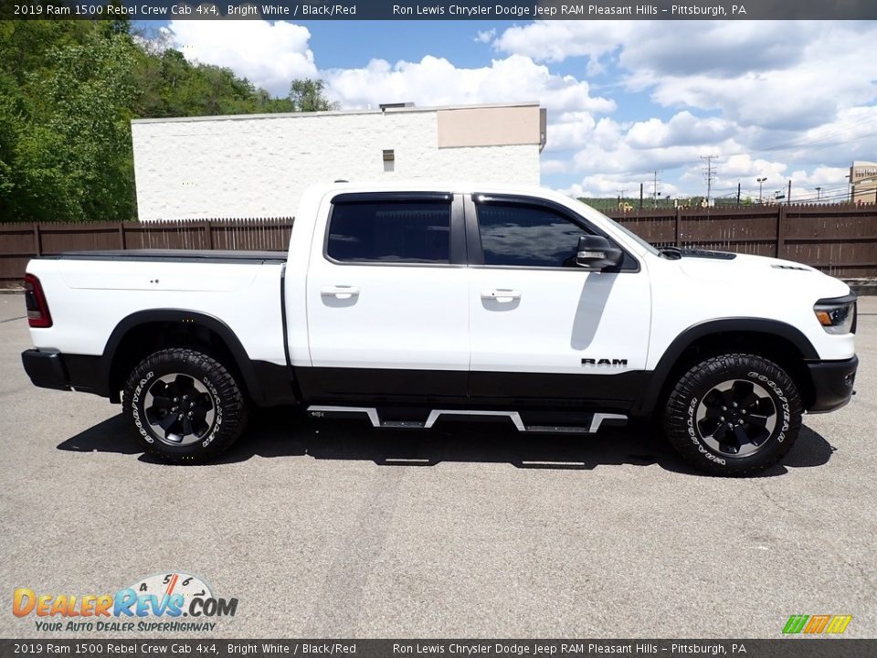 2019 Ram 1500 Rebel Crew Cab 4x4 Bright White / Black/Red Photo #7