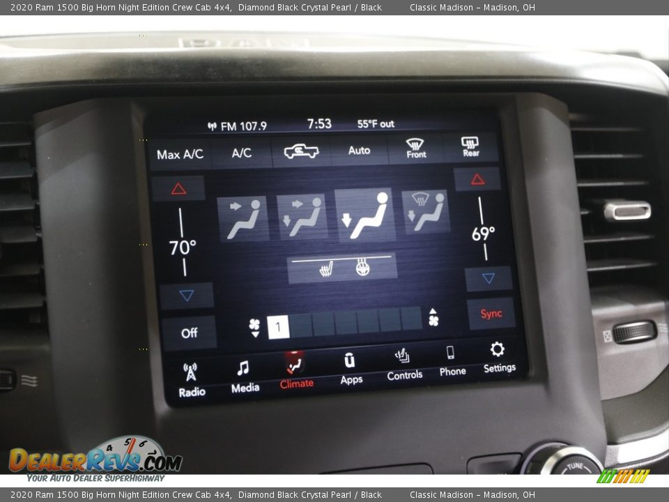 2020 Ram 1500 Big Horn Night Edition Crew Cab 4x4 Diamond Black Crystal Pearl / Black Photo #11