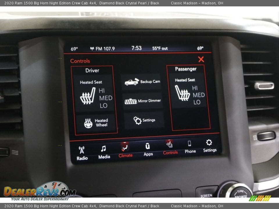 2020 Ram 1500 Big Horn Night Edition Crew Cab 4x4 Diamond Black Crystal Pearl / Black Photo #12