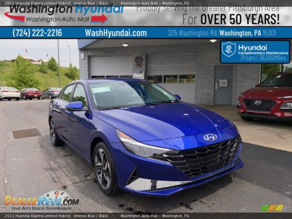 2021 Hyundai Elantra Limited Hybrid Intense Blue / Black Photo #1