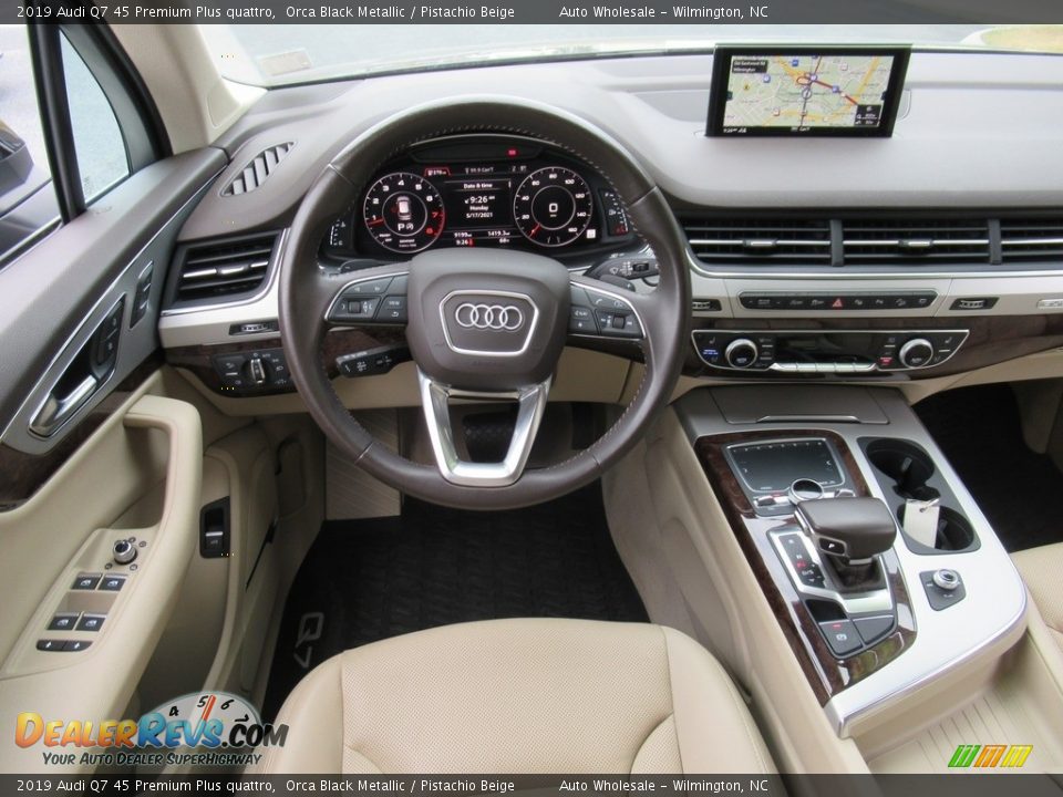 2019 Audi Q7 45 Premium Plus quattro Orca Black Metallic / Pistachio Beige Photo #15