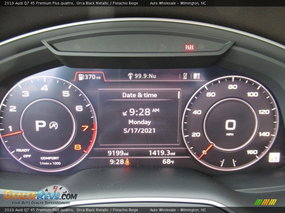 2019 Audi Q7 45 Premium Plus quattro Orca Black Metallic / Pistachio Beige Photo #16