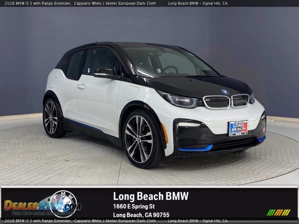 2018 BMW i3 S with Range Extender Capparis White / Atelier European Dark Cloth Photo #1