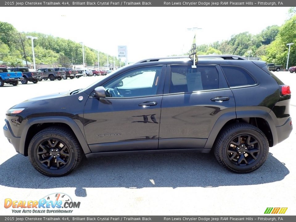 2015 Jeep Cherokee Trailhawk 4x4 Brilliant Black Crystal Pearl / Trailhawk Black Photo #2