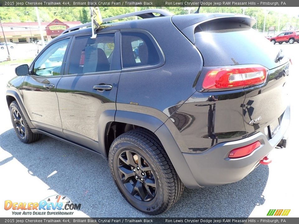 2015 Jeep Cherokee Trailhawk 4x4 Brilliant Black Crystal Pearl / Trailhawk Black Photo #3