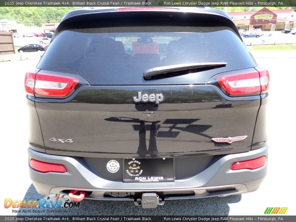 2015 Jeep Cherokee Trailhawk 4x4 Brilliant Black Crystal Pearl / Trailhawk Black Photo #4