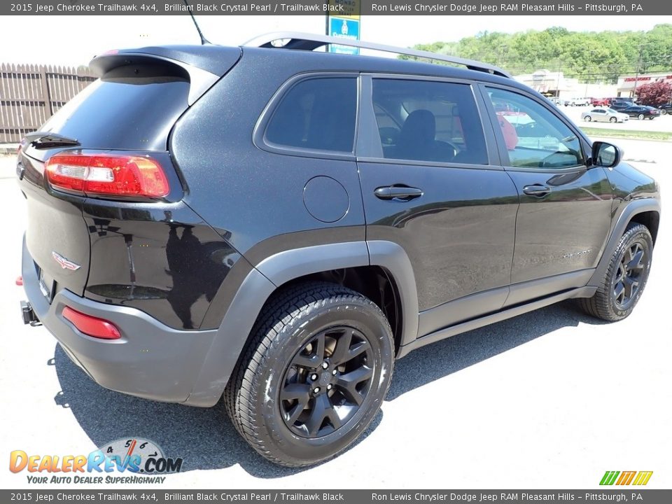 2015 Jeep Cherokee Trailhawk 4x4 Brilliant Black Crystal Pearl / Trailhawk Black Photo #6