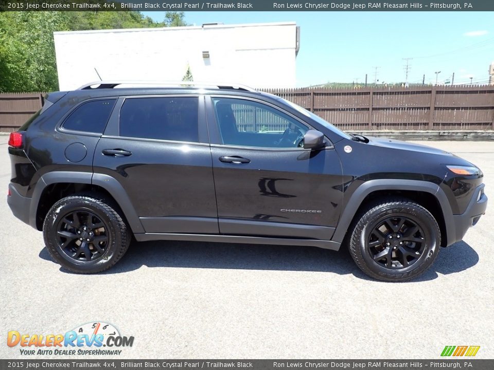 2015 Jeep Cherokee Trailhawk 4x4 Brilliant Black Crystal Pearl / Trailhawk Black Photo #7