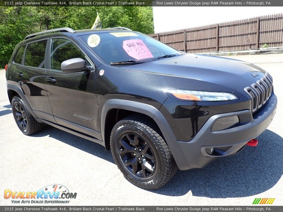 2015 Jeep Cherokee Trailhawk 4x4 Brilliant Black Crystal Pearl / Trailhawk Black Photo #8