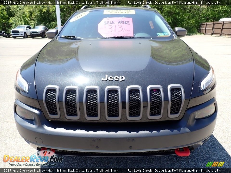 2015 Jeep Cherokee Trailhawk 4x4 Brilliant Black Crystal Pearl / Trailhawk Black Photo #9