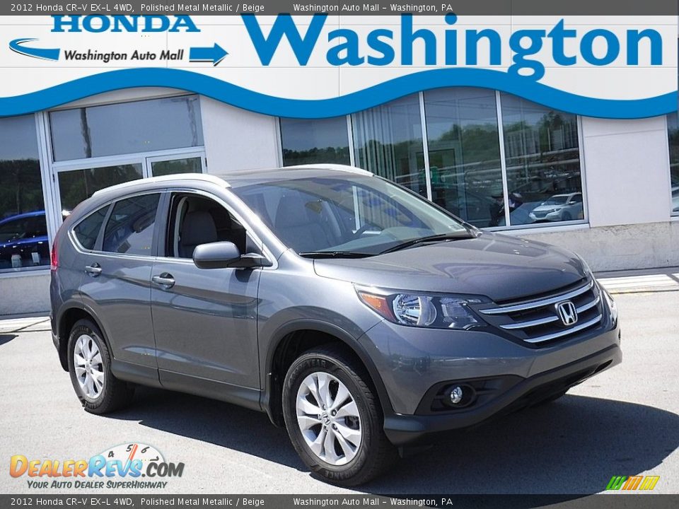 2012 Honda CR-V EX-L 4WD Polished Metal Metallic / Beige Photo #1