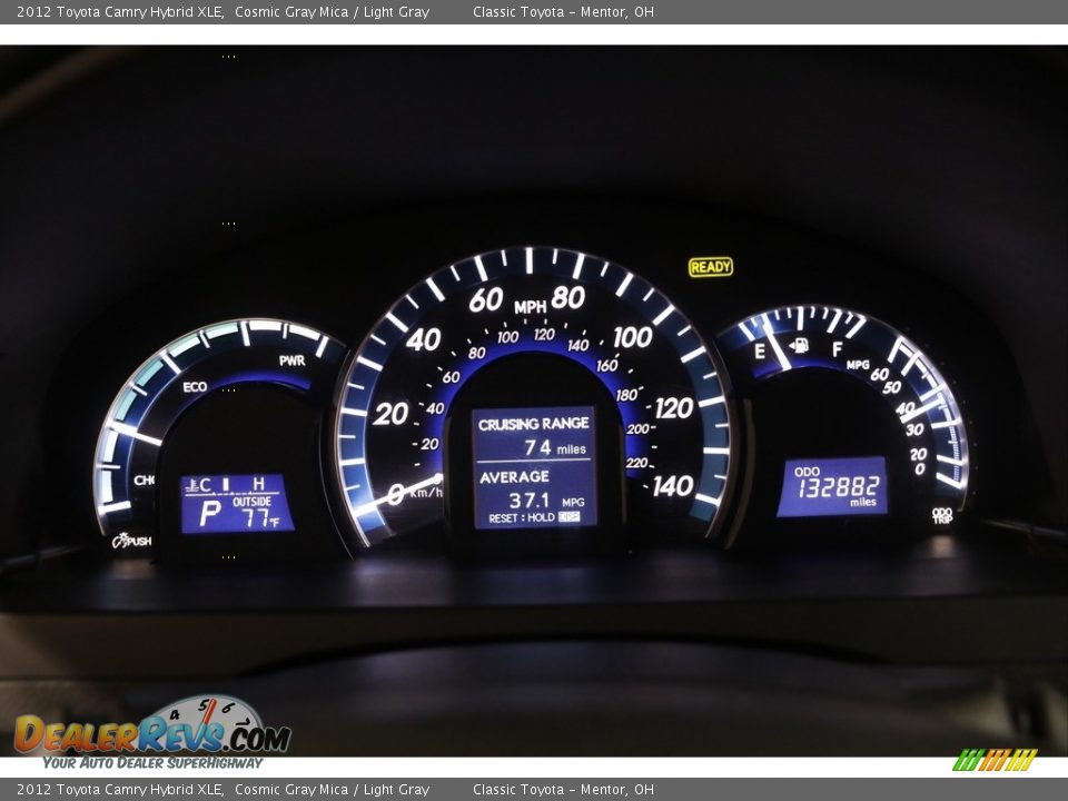 2012 Toyota Camry Hybrid XLE Cosmic Gray Mica / Light Gray Photo #8