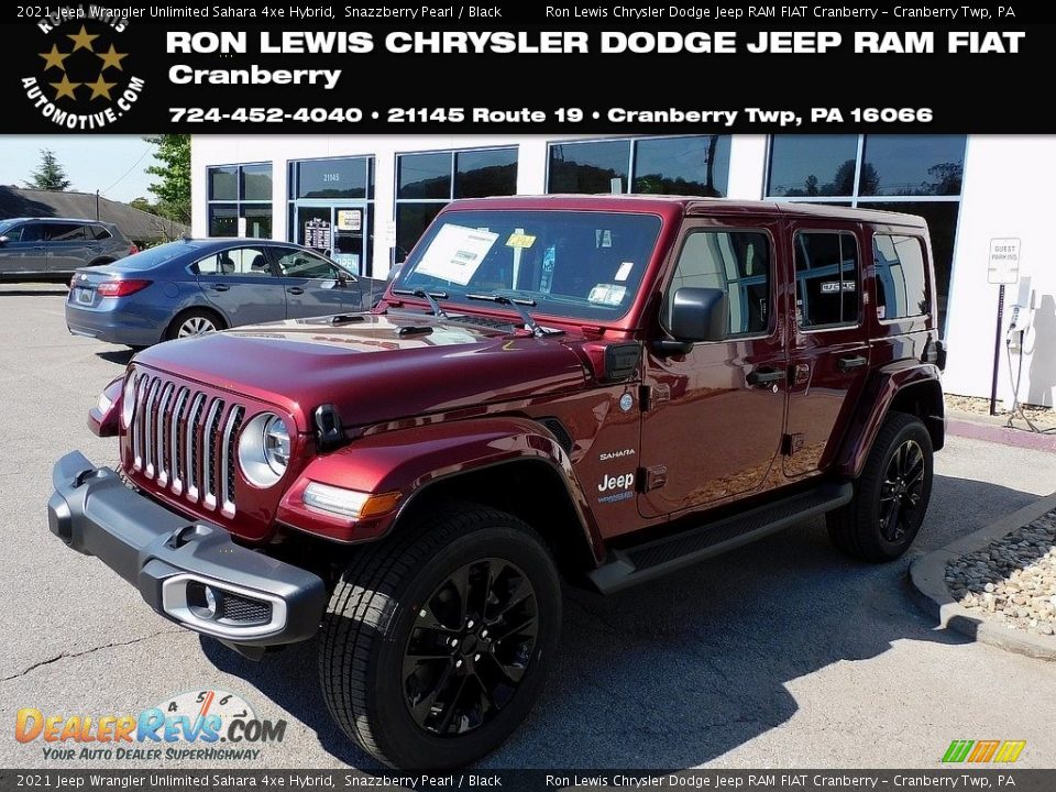 2021 Jeep Wrangler Unlimited Sahara 4xe Hybrid Snazzberry Pearl / Black Photo #1