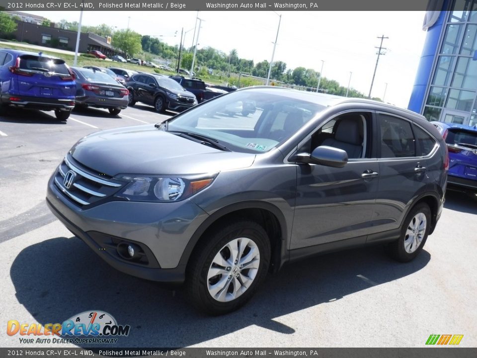 2012 Honda CR-V EX-L 4WD Polished Metal Metallic / Beige Photo #6