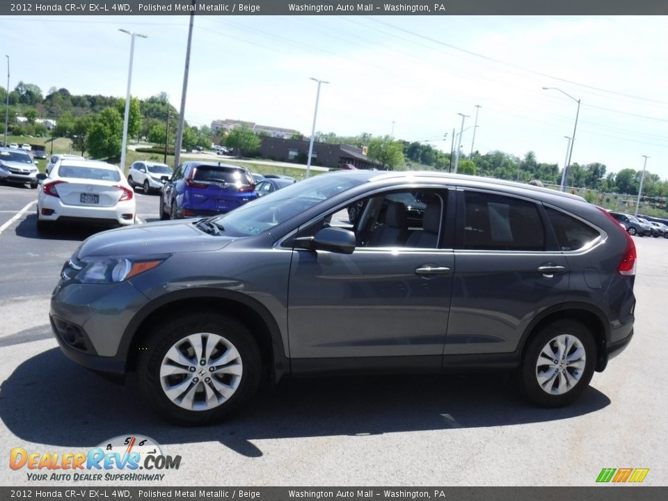 2012 Honda CR-V EX-L 4WD Polished Metal Metallic / Beige Photo #7