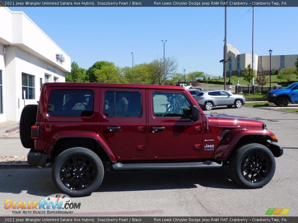 2021 Jeep Wrangler Unlimited Sahara 4xe Hybrid Snazzberry Pearl / Black Photo #4