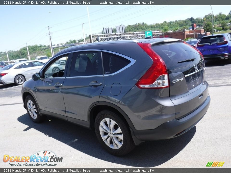 2012 Honda CR-V EX-L 4WD Polished Metal Metallic / Beige Photo #8