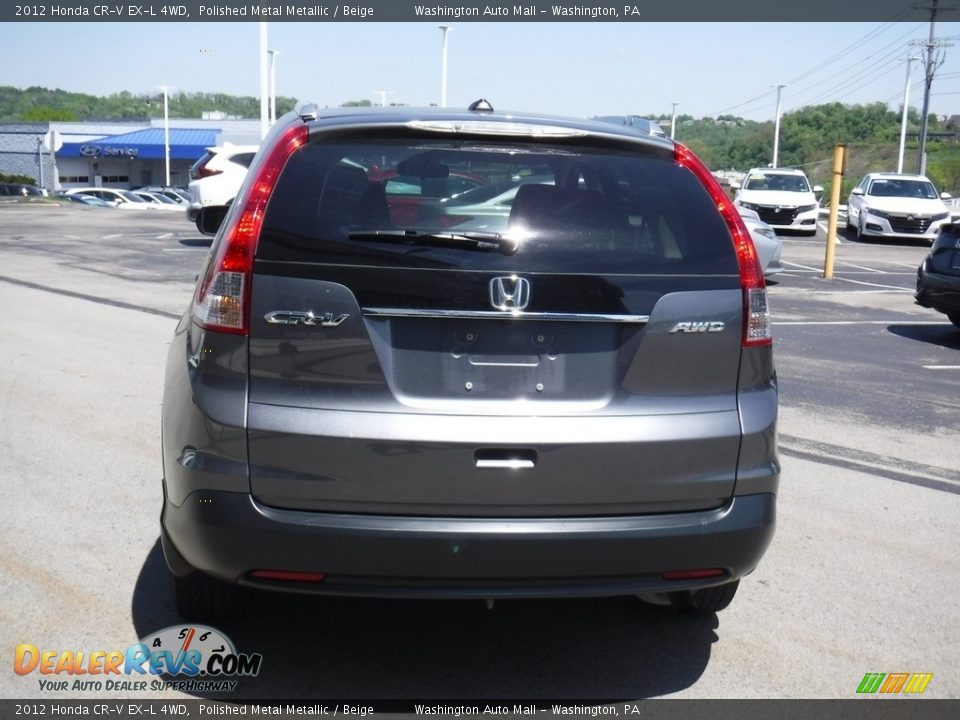 2012 Honda CR-V EX-L 4WD Polished Metal Metallic / Beige Photo #9