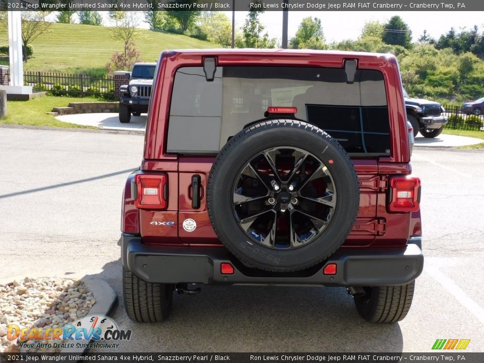 2021 Jeep Wrangler Unlimited Sahara 4xe Hybrid Snazzberry Pearl / Black Photo #6