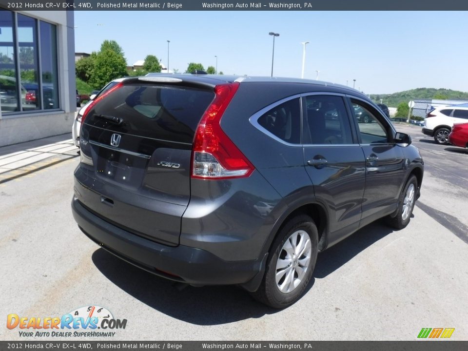 2012 Honda CR-V EX-L 4WD Polished Metal Metallic / Beige Photo #10