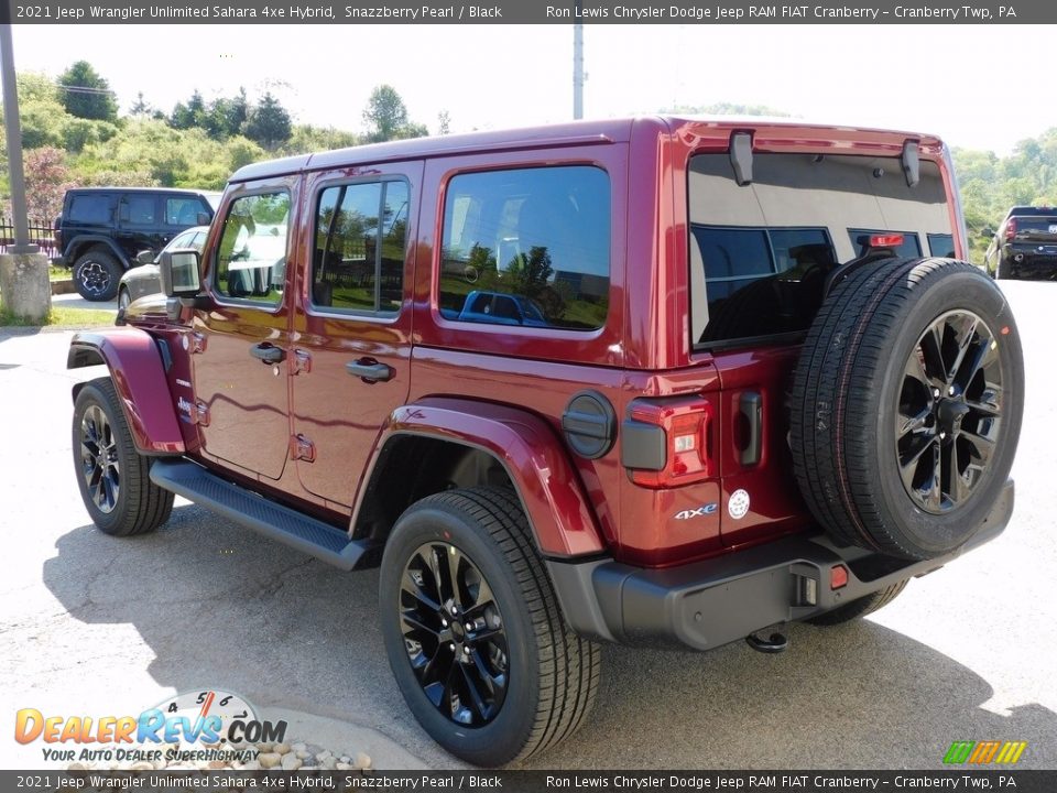 2021 Jeep Wrangler Unlimited Sahara 4xe Hybrid Snazzberry Pearl / Black Photo #8