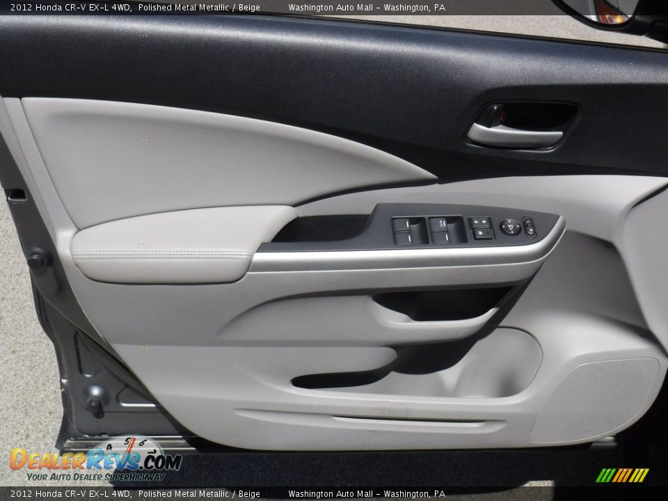 2012 Honda CR-V EX-L 4WD Polished Metal Metallic / Beige Photo #13