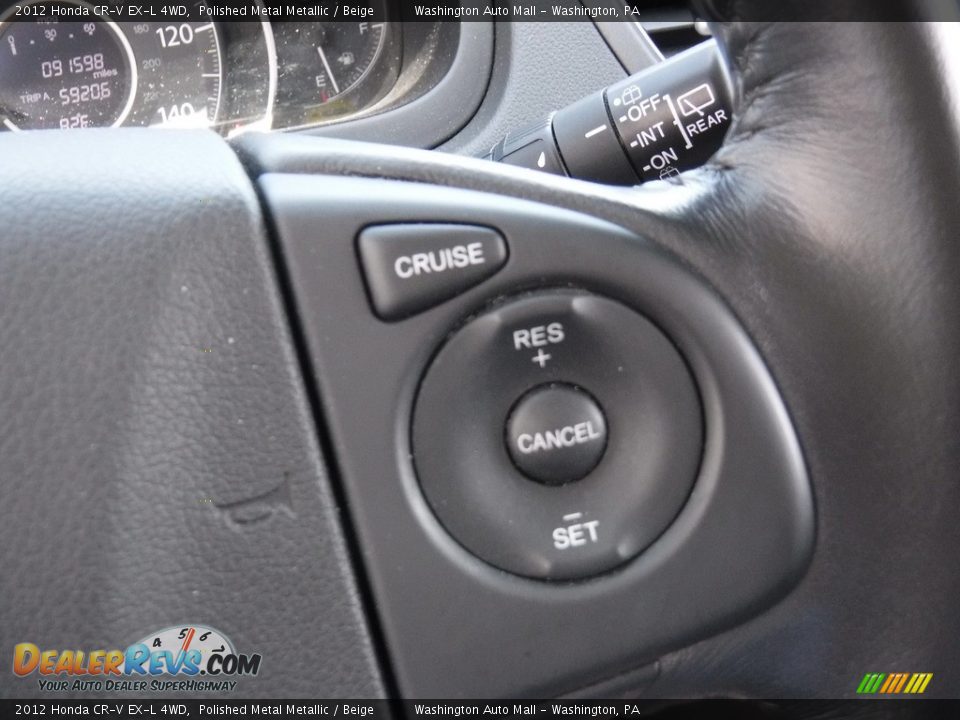 2012 Honda CR-V EX-L 4WD Polished Metal Metallic / Beige Photo #24