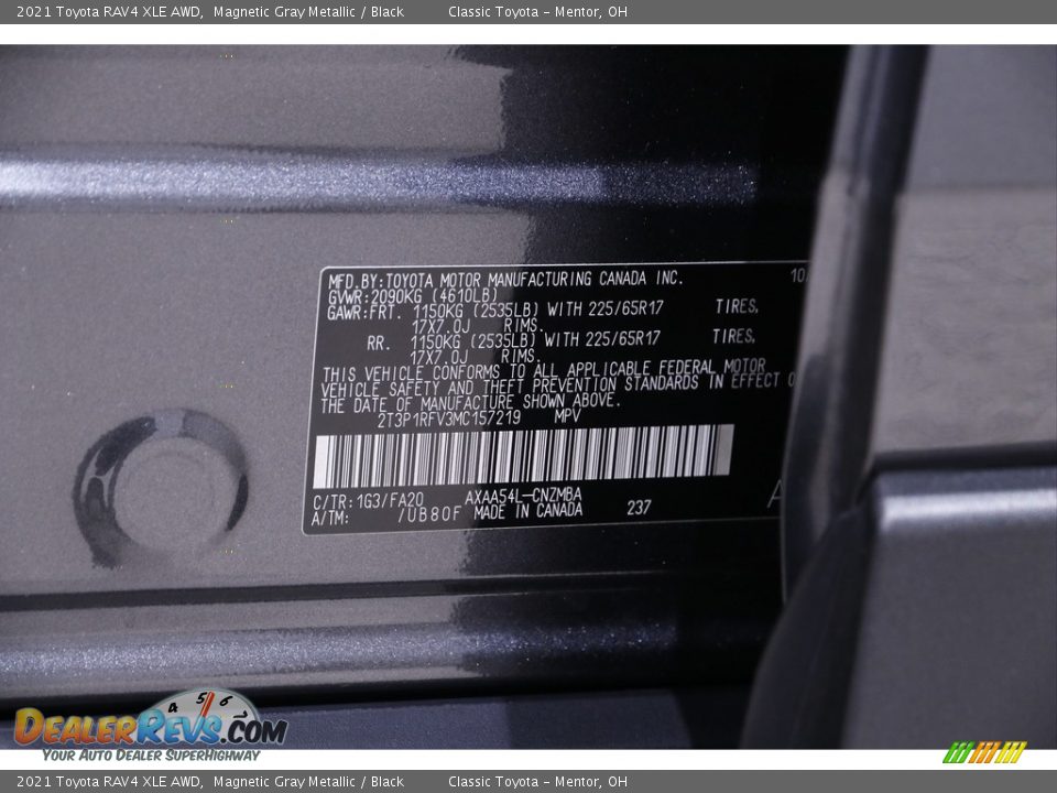 2021 Toyota RAV4 XLE AWD Magnetic Gray Metallic / Black Photo #17