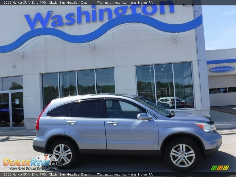 2011 Honda CR-V EX-L 4WD Glacier Blue Metallic / Gray Photo #2