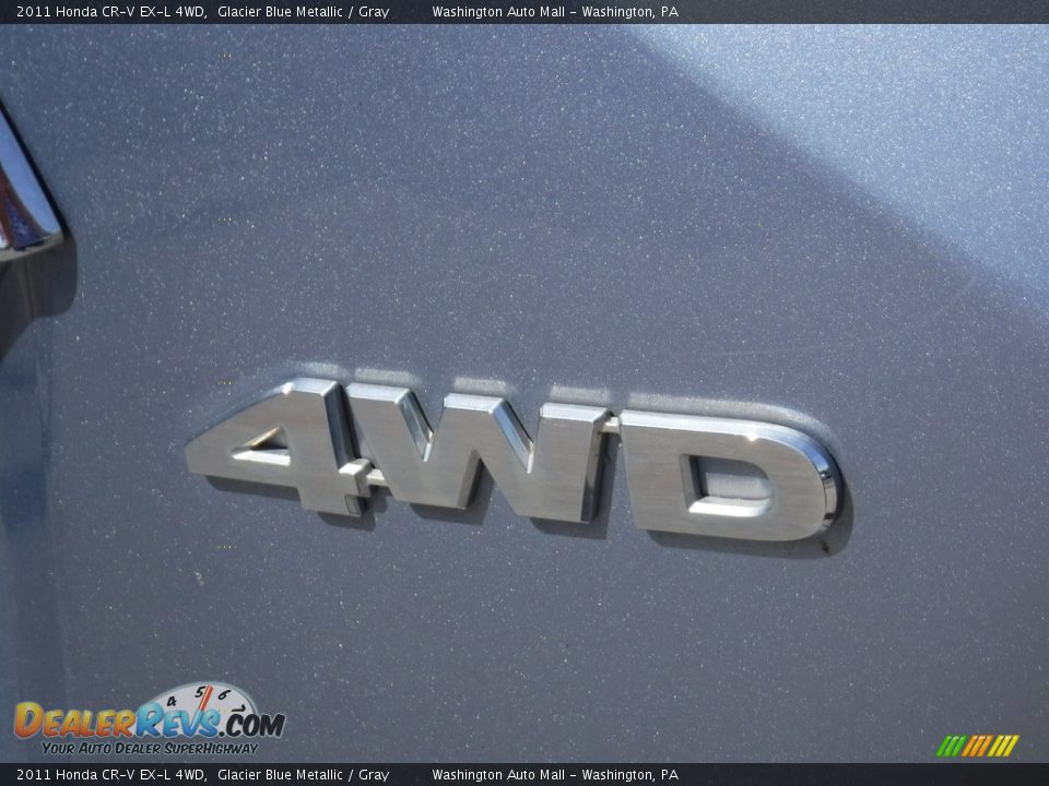 2011 Honda CR-V EX-L 4WD Glacier Blue Metallic / Gray Photo #11