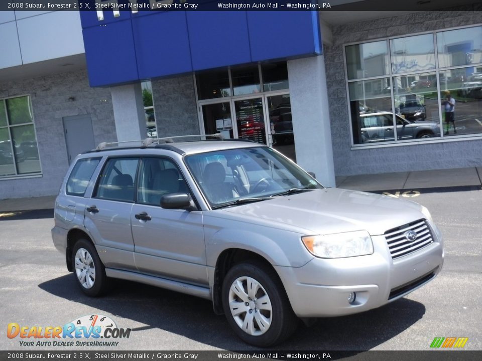 2008 Subaru Forester 2.5 X Steel Silver Metallic / Graphite Gray Photo #1