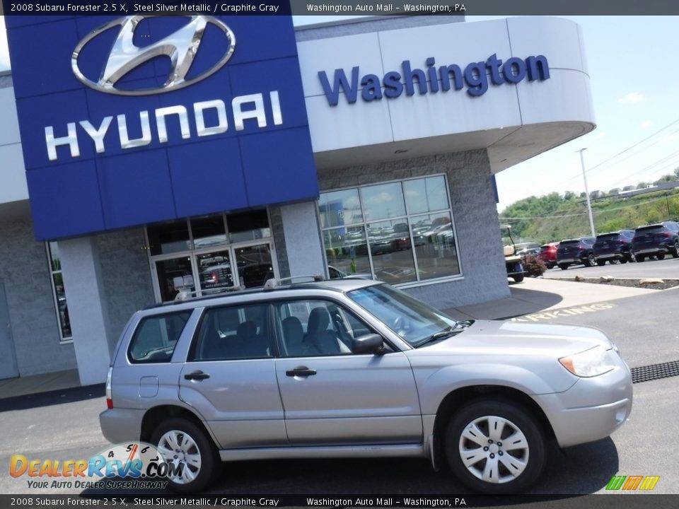 2008 Subaru Forester 2.5 X Steel Silver Metallic / Graphite Gray Photo #2