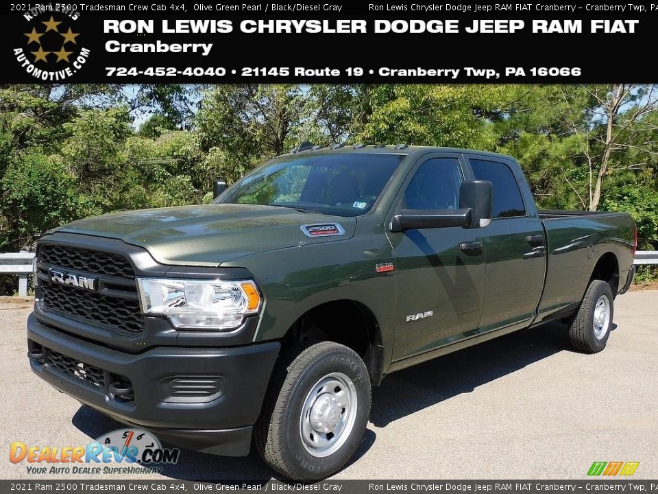 2021 Ram 2500 Tradesman Crew Cab 4x4 Olive Green Pearl / Black/Diesel Gray Photo #1