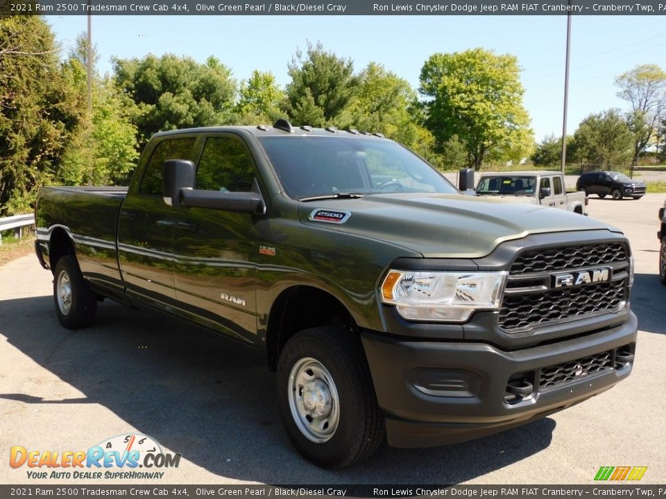 2021 Ram 2500 Tradesman Crew Cab 4x4 Olive Green Pearl / Black/Diesel Gray Photo #3