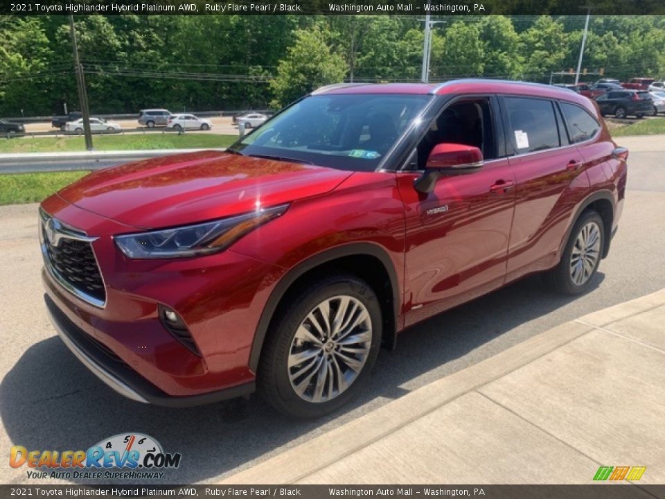 2021 Toyota Highlander Hybrid Platinum AWD Ruby Flare Pearl / Black Photo #14