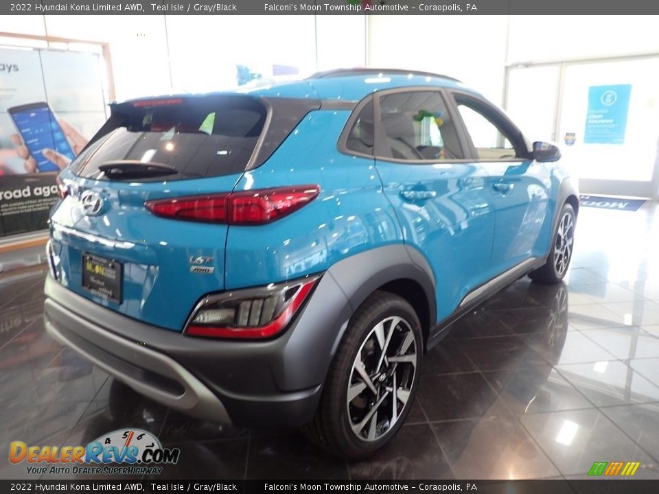 2022 Hyundai Kona Limited AWD Teal Isle / Gray/Black Photo #2