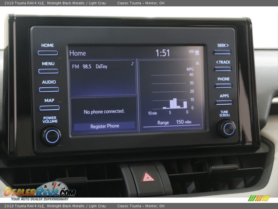 2019 Toyota RAV4 XLE Midnight Black Metallic / Light Gray Photo #10