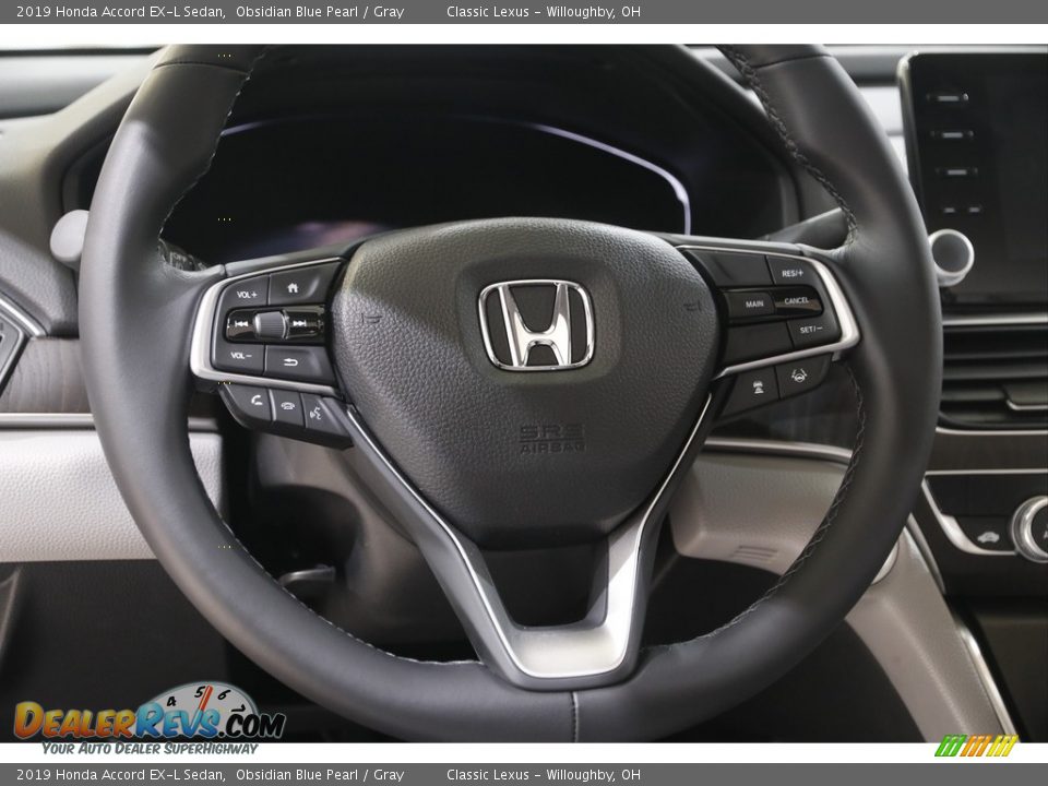 2019 Honda Accord EX-L Sedan Obsidian Blue Pearl / Gray Photo #7