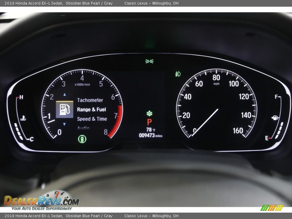 2019 Honda Accord EX-L Sedan Obsidian Blue Pearl / Gray Photo #8