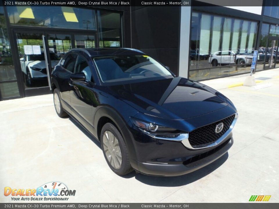 2021 Mazda CX-30 Turbo Premium AWD Deep Crystal Blue Mica / Black Photo #1