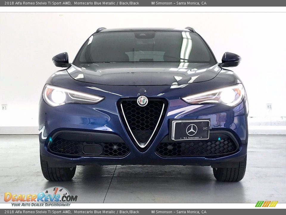 2018 Alfa Romeo Stelvio Ti Sport AWD Montecarlo Blue Metallic / Black/Black Photo #2