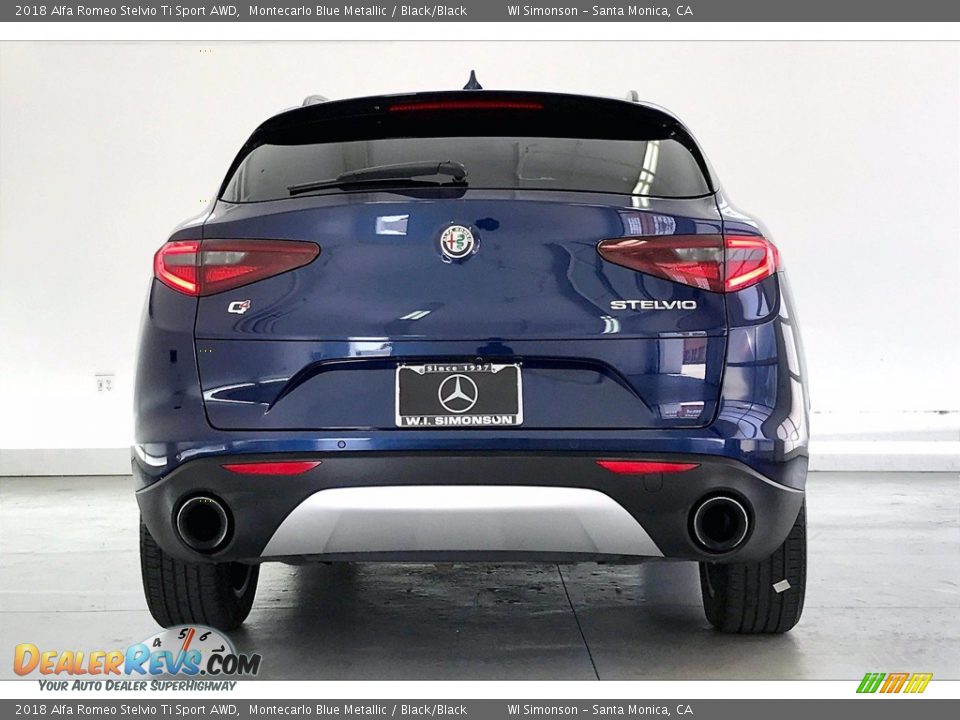 2018 Alfa Romeo Stelvio Ti Sport AWD Montecarlo Blue Metallic / Black/Black Photo #3