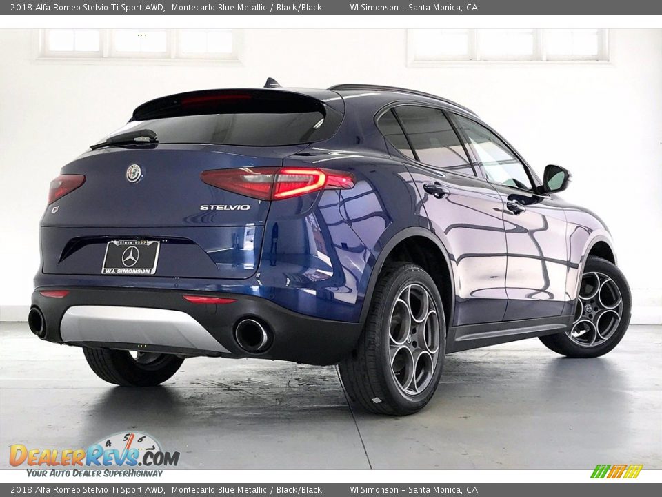 2018 Alfa Romeo Stelvio Ti Sport AWD Montecarlo Blue Metallic / Black/Black Photo #13