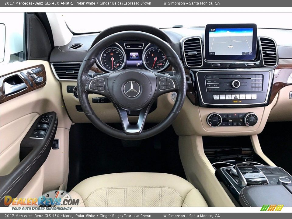 2017 Mercedes-Benz GLS 450 4Matic Polar White / Ginger Beige/Espresso Brown Photo #4