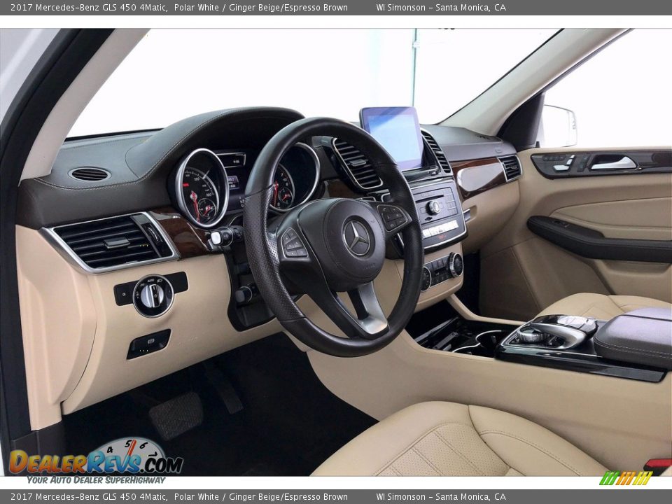 2017 Mercedes-Benz GLS 450 4Matic Polar White / Ginger Beige/Espresso Brown Photo #14