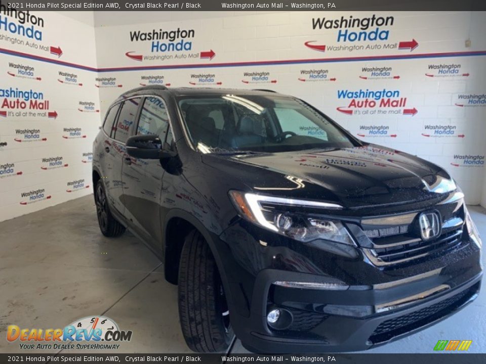 2021 Honda Pilot Special Edition AWD Crystal Black Pearl / Black Photo #1