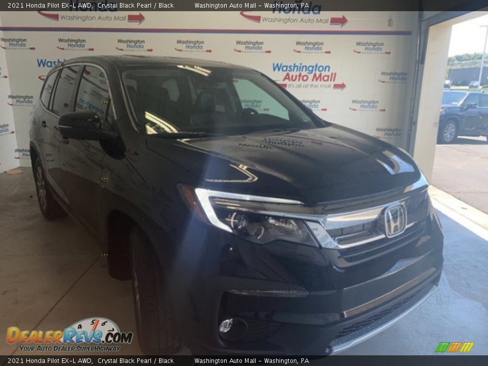 2021 Honda Pilot EX-L AWD Crystal Black Pearl / Black Photo #1