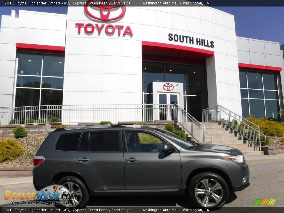 2011 Toyota Highlander Limited 4WD Cypress Green Pearl / Sand Beige Photo #2