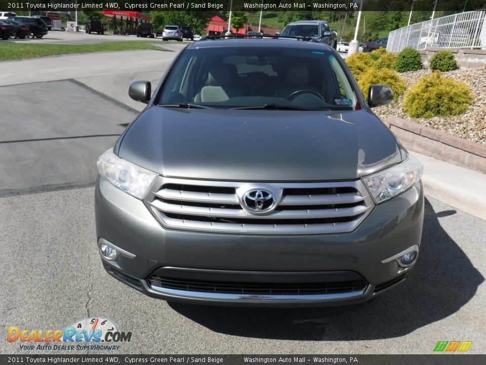 2011 Toyota Highlander Limited 4WD Cypress Green Pearl / Sand Beige Photo #11