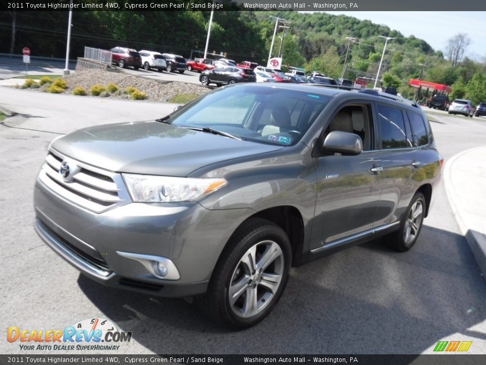 2011 Toyota Highlander Limited 4WD Cypress Green Pearl / Sand Beige Photo #12